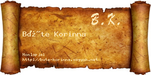 Büte Korinna névjegykártya